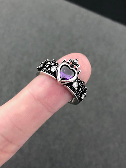 Royal Amethyst Heart Ring