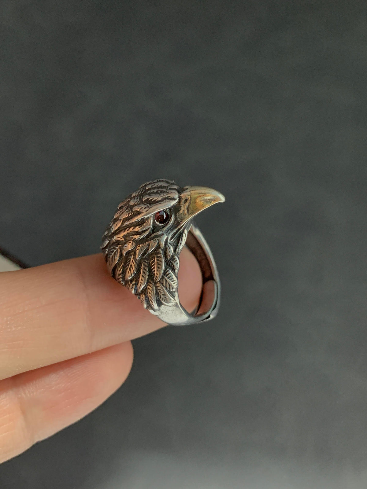 Eagle Head Sterling Ring