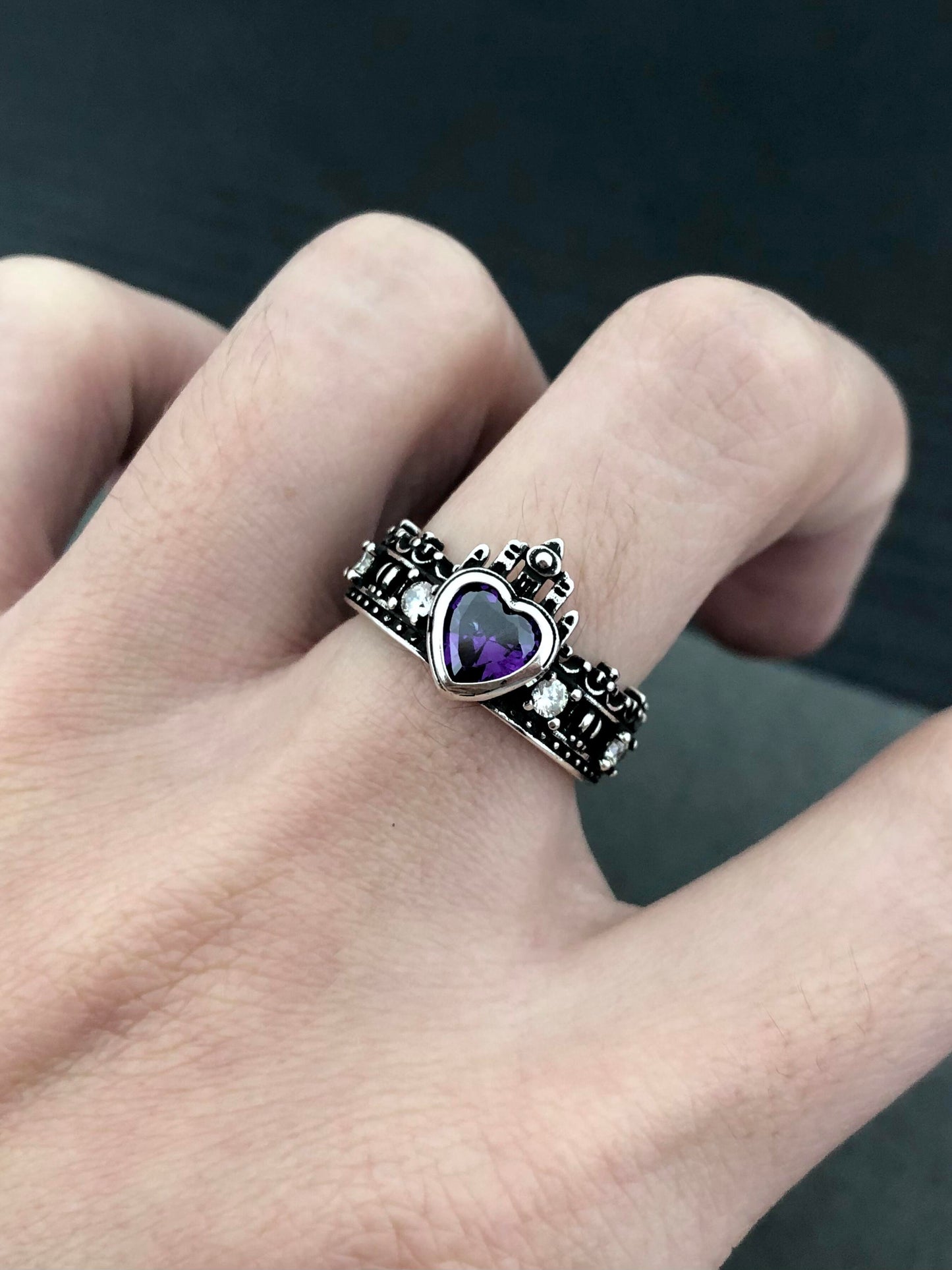 Royal Amethyst Heart Ring