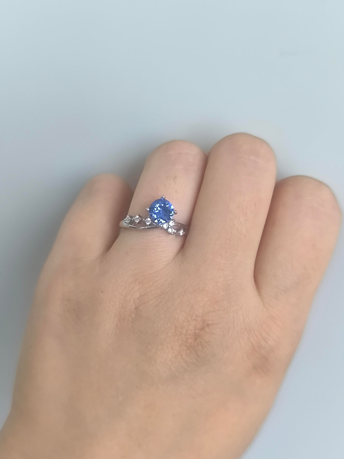 Sky Blue Solitaire Ring