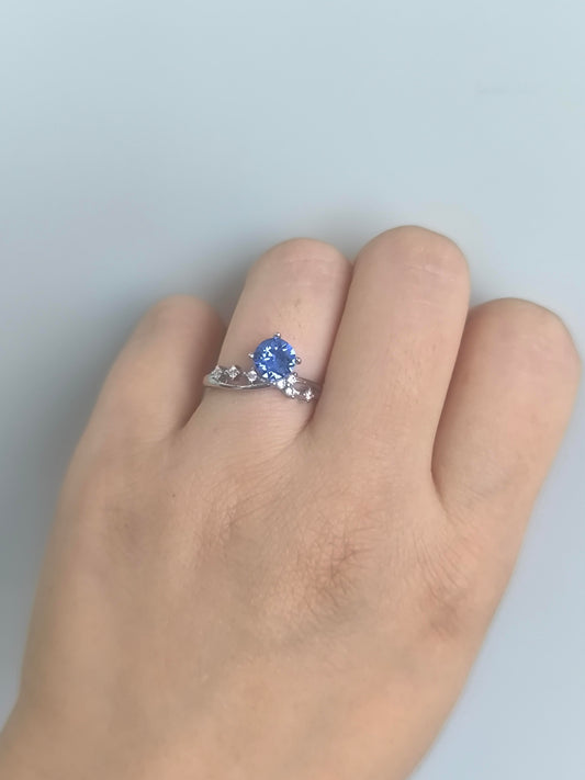 Sky Blue Solitaire Ring