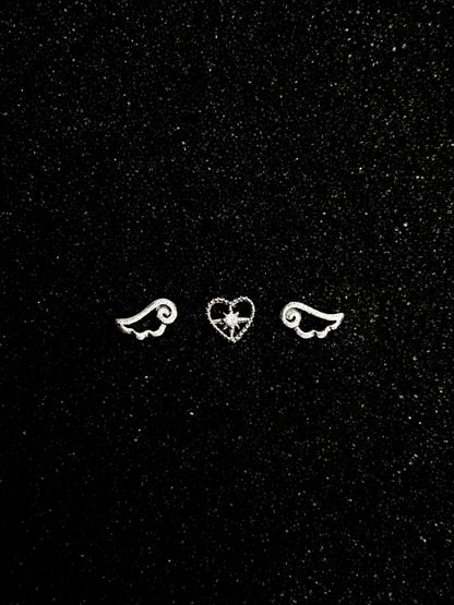 Angel Wing Stud Earrings Set