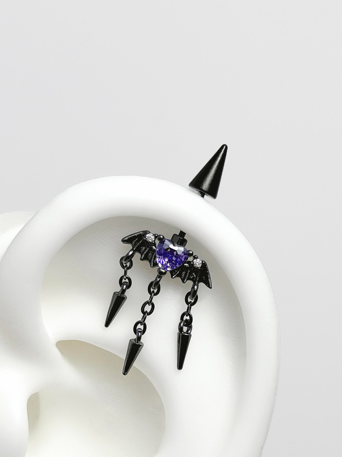 Batheart Vertical Helix Earrings