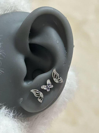 Titanium Butterfly Trio Earrings