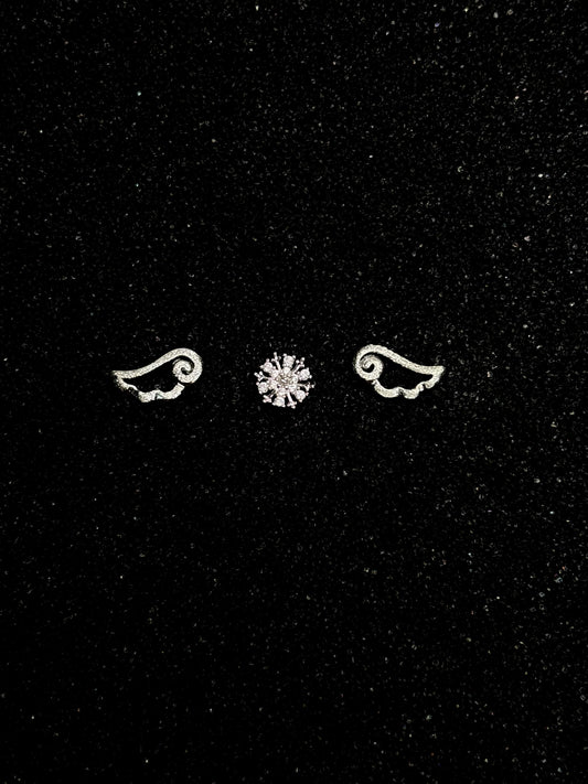 Angel Wing Stud Earrings Set