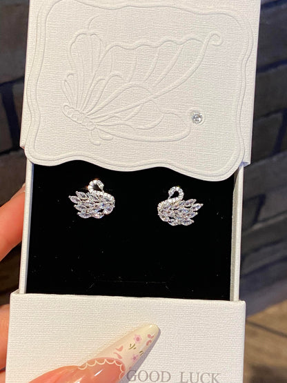 Crystal Grace Swan Earrings