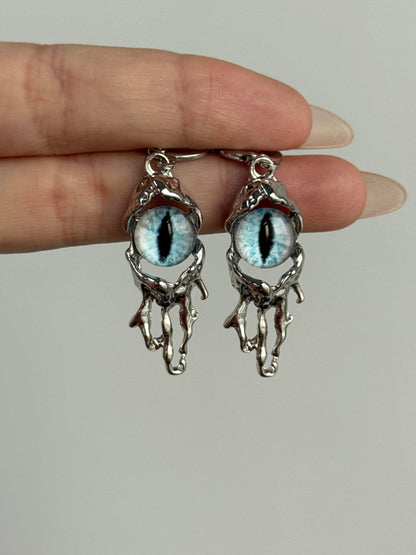 Silver Mystic Eye Drop Earrings