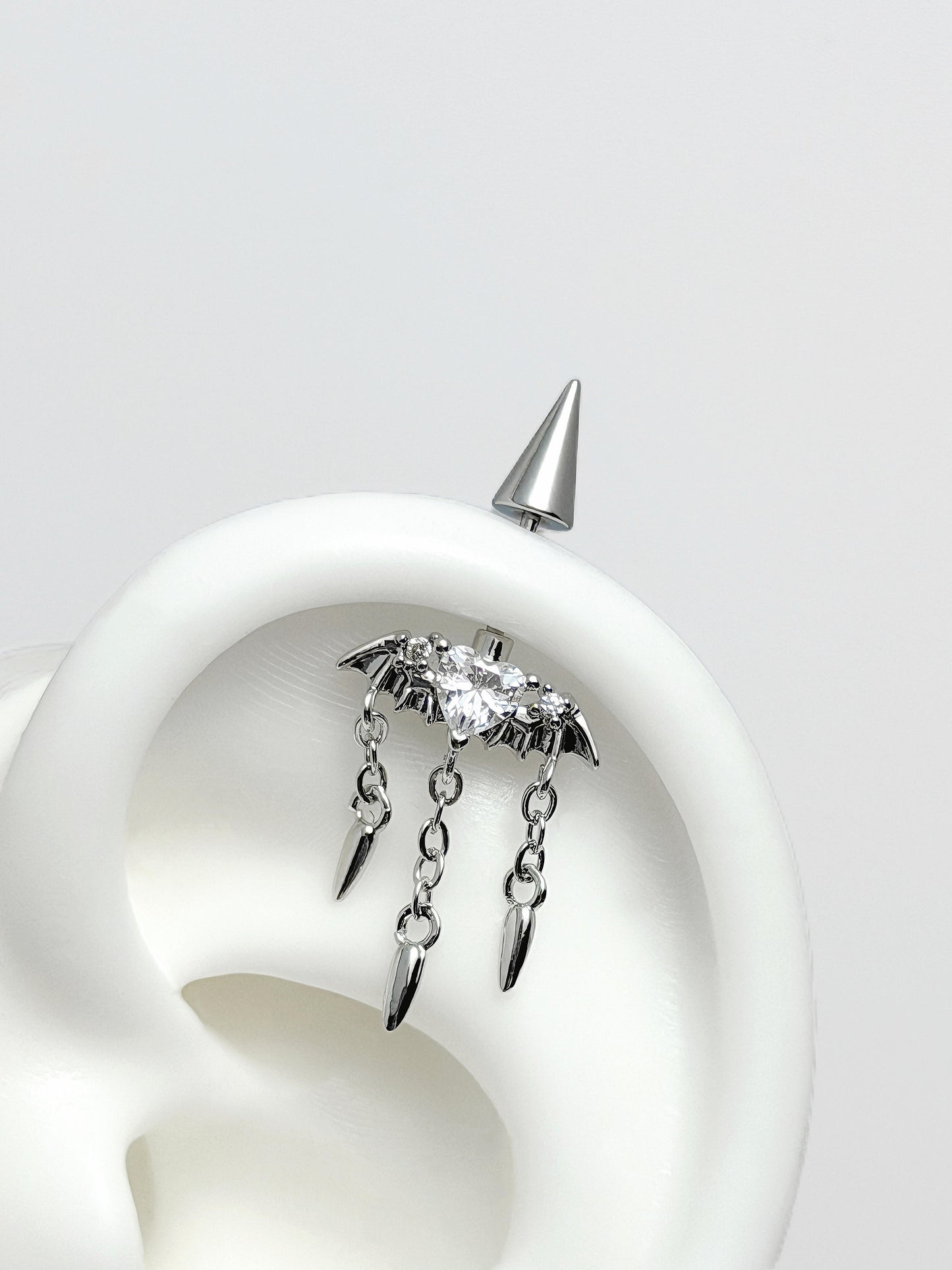 Batheart Vertical Helix Earrings