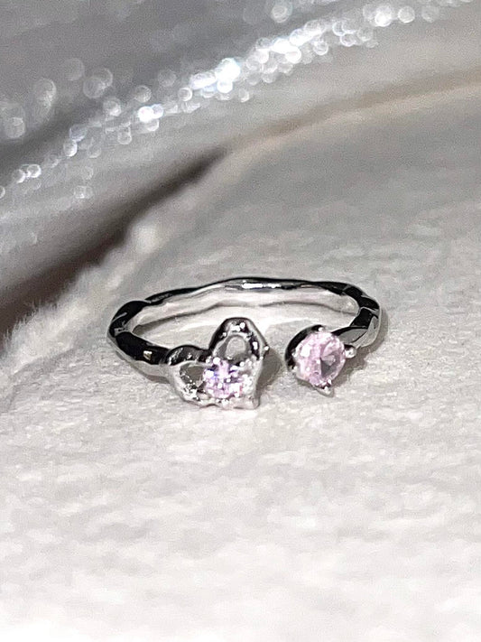 Pink Heart Lovebite Adjustable Ring