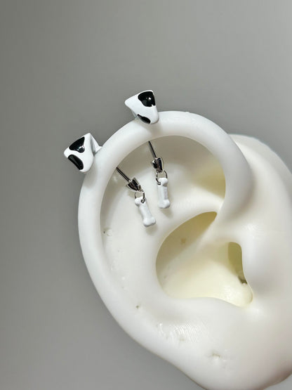 Dalmatian Puppy Bone Drop Earrings