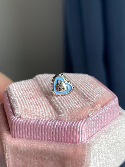Blue Teddy Bear Heart Helix Earring
