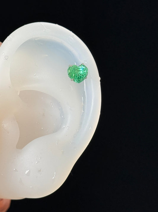 Emerald Gem Helix Earrings