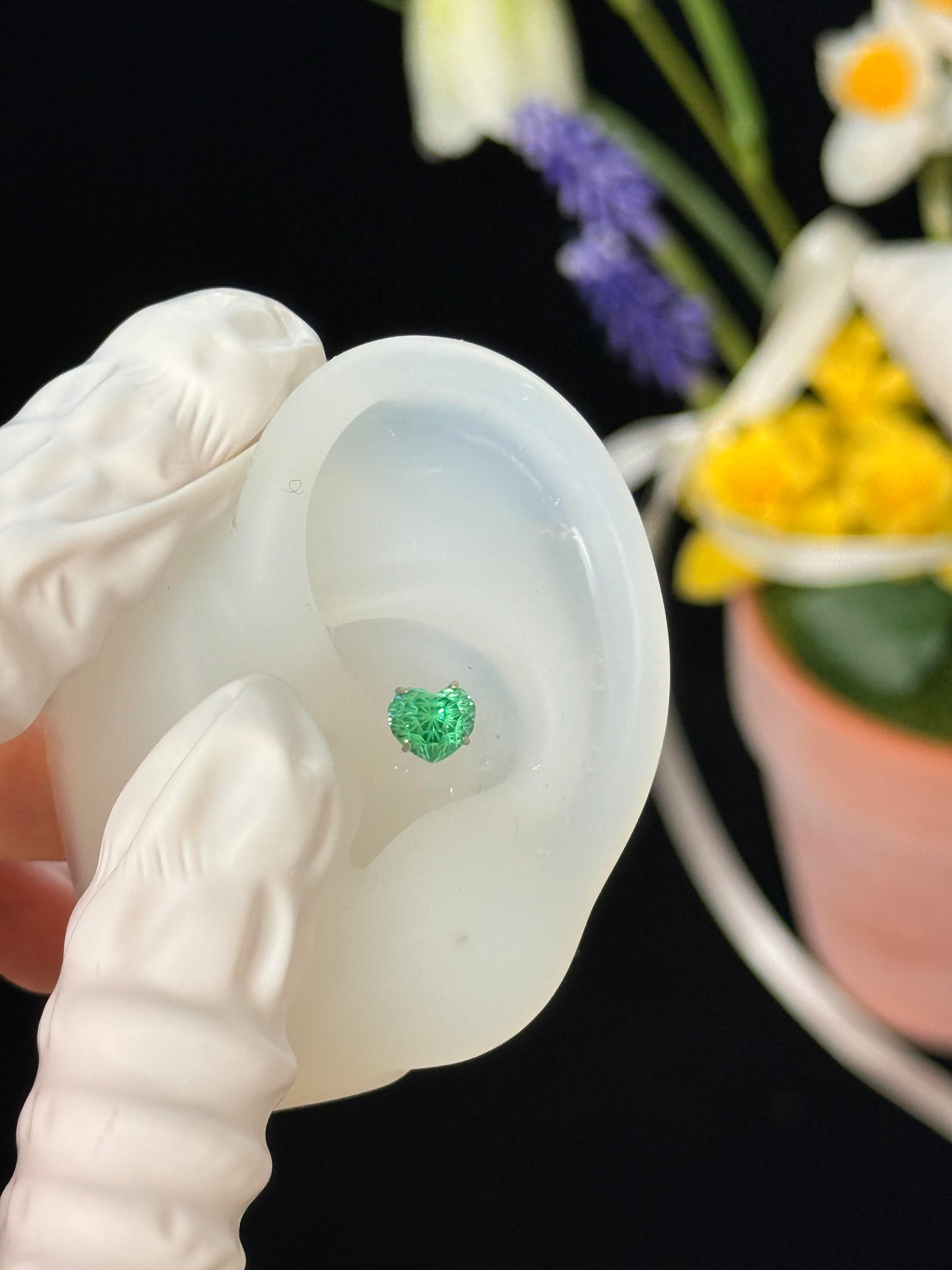 Emerald Gem Helix Earrings