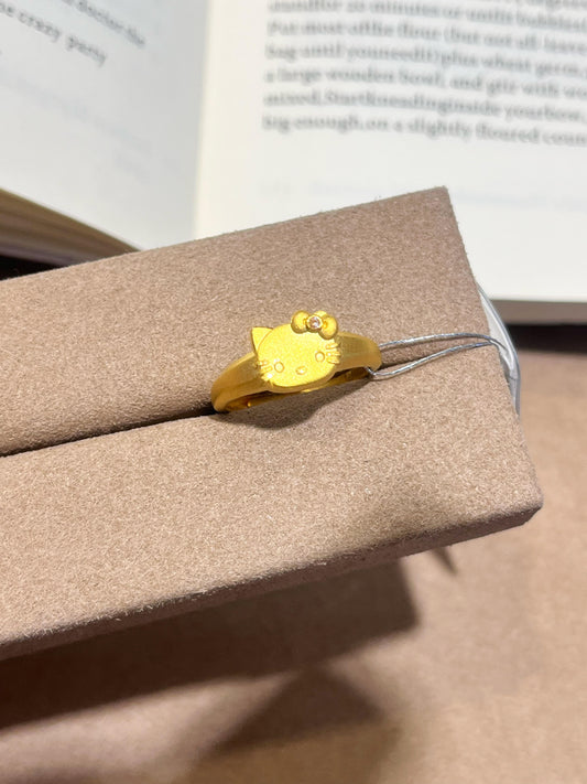 Gold Kitty Adjustable Ring