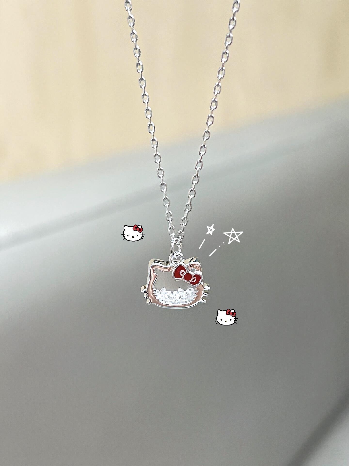 Crystal Kitty Bow Necklace