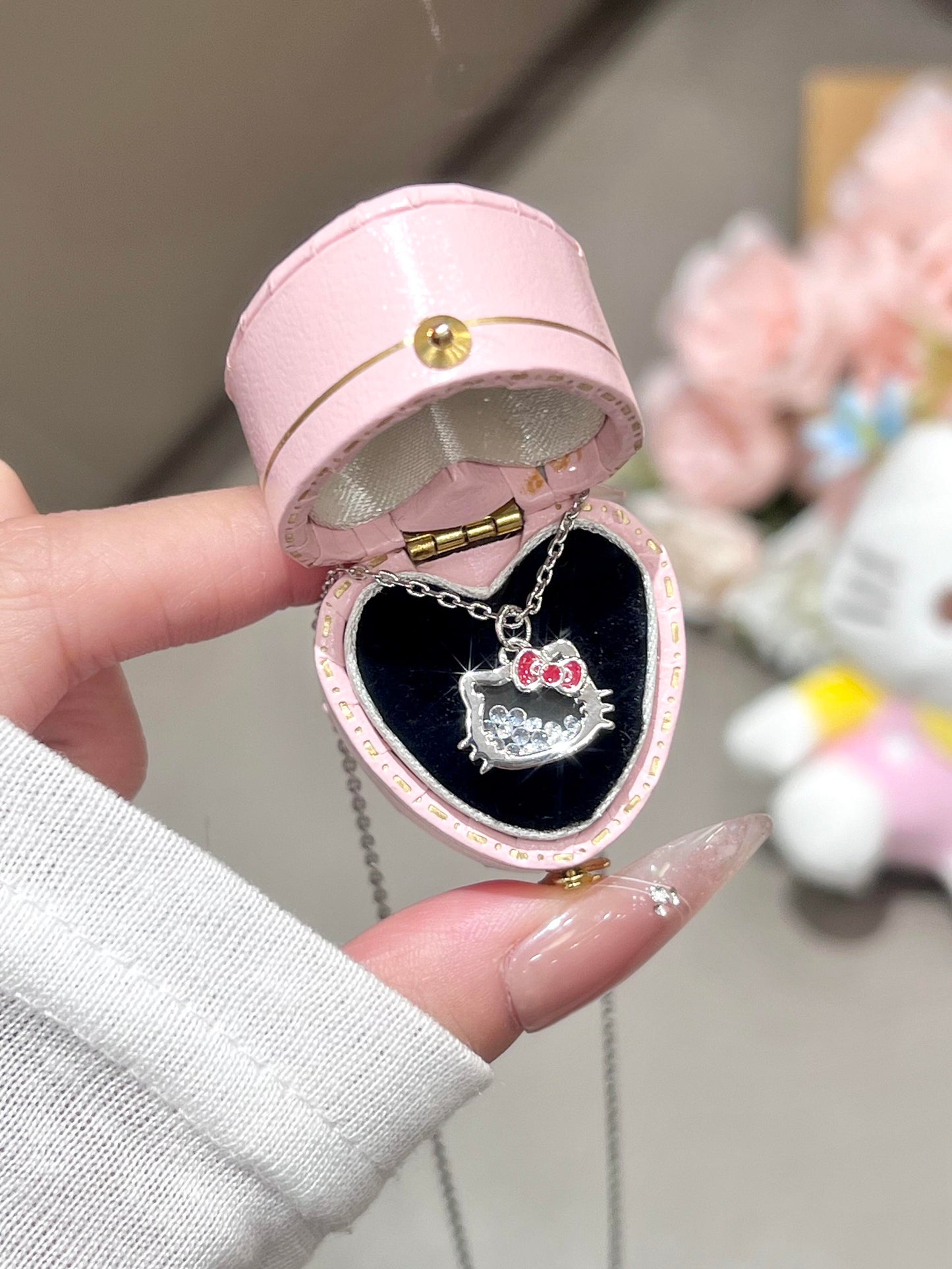 Crystal Kitty Bow Necklace