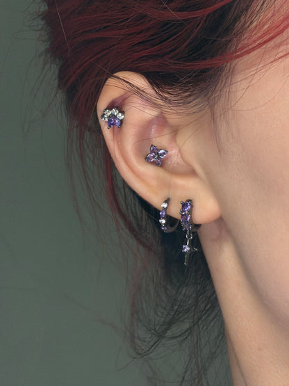 Purple Blossom Cartilage Earrings