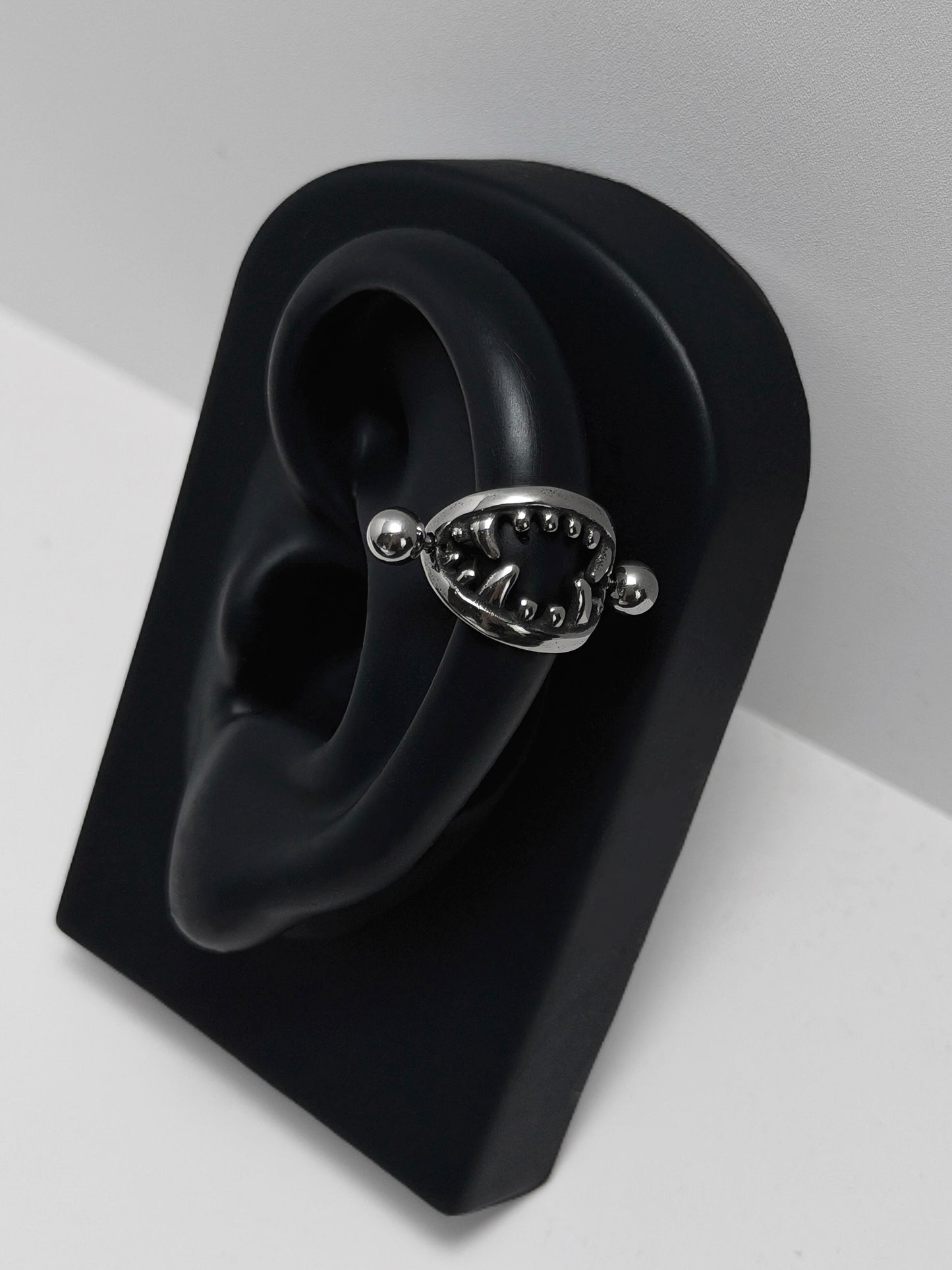 Silver Monster Teeth Cartilage Earring
