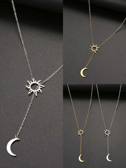 Sun and Moon Lariat Necklace