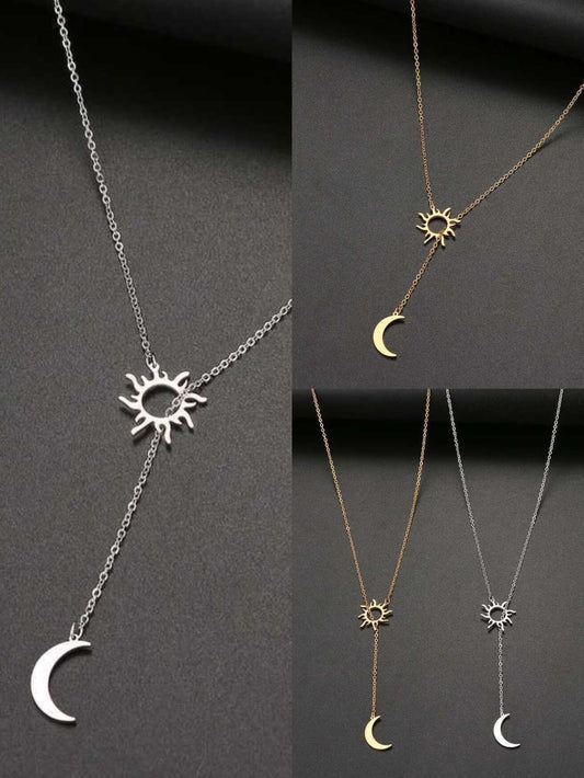 Sun and Moon Lariat Necklace