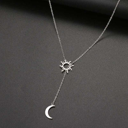 Sun and Moon Lariat Necklace