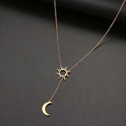 Sun and Moon Lariat Necklace