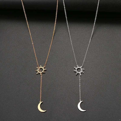 Sun and Moon Lariat Necklace