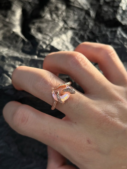 Rose Gold Moon Phase Adjustable Ring