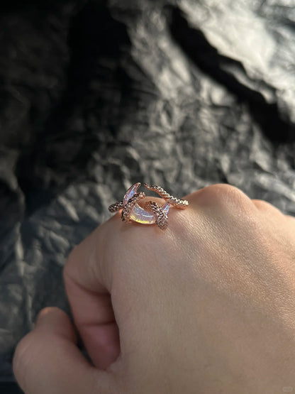Rose Gold Moon Phase Adjustable Ring
