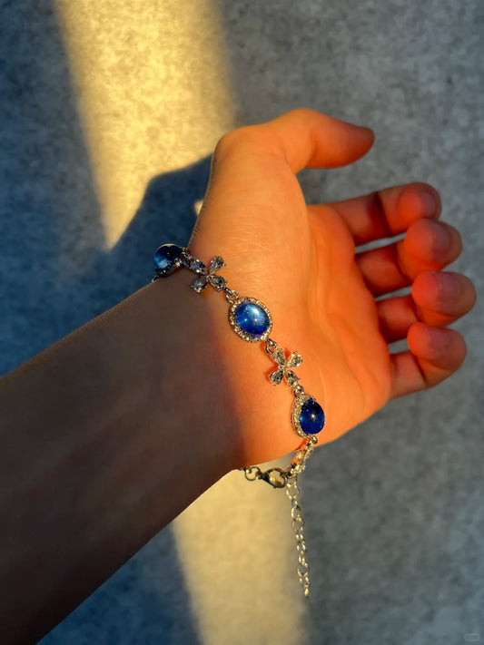 Deep Blue Celestial Cross Bracelet