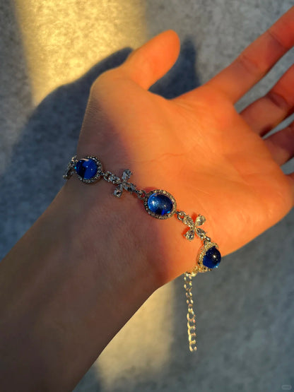 Deep Blue Celestial Cross Bracelet