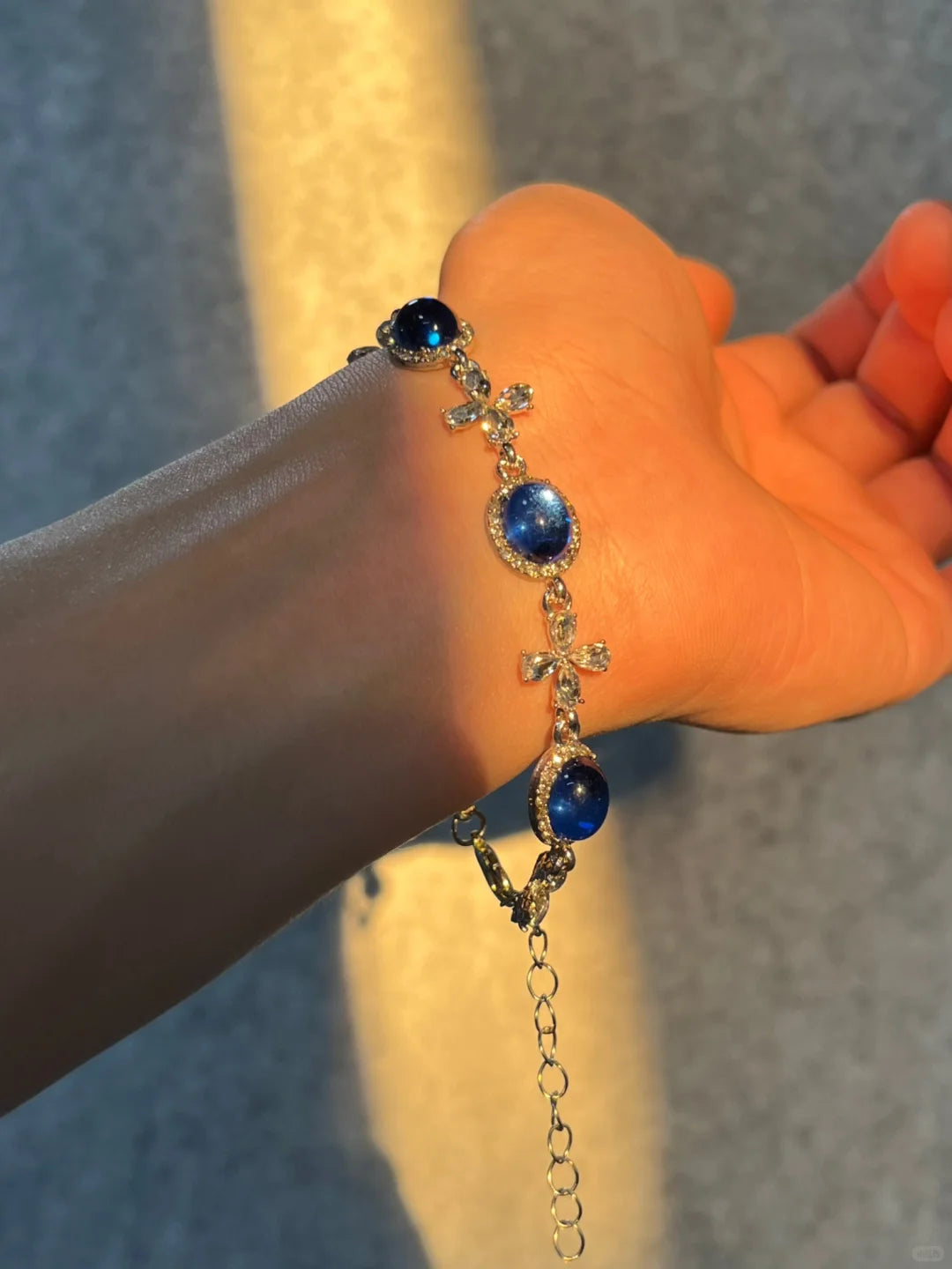 Deep Blue Celestial Cross Bracelet
