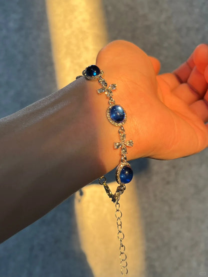 Deep Blue Celestial Cross Bracelet