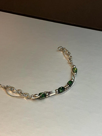 Artisan Green Stone Link Bracelet
