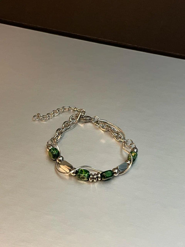 Artisan Green Stone Link Bracelet