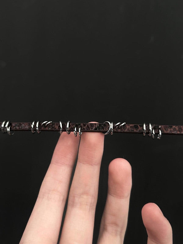 Dark Snakeskin Ring Choker