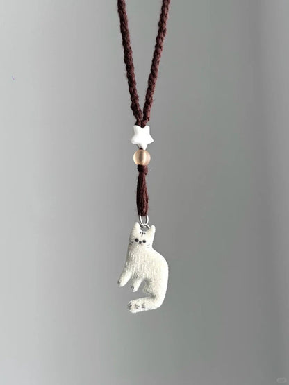 Whimsical Fluffy Cat Adjustable Necklace