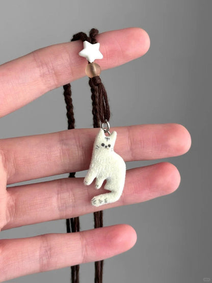 Whimsical Fluffy Cat Adjustable Necklace