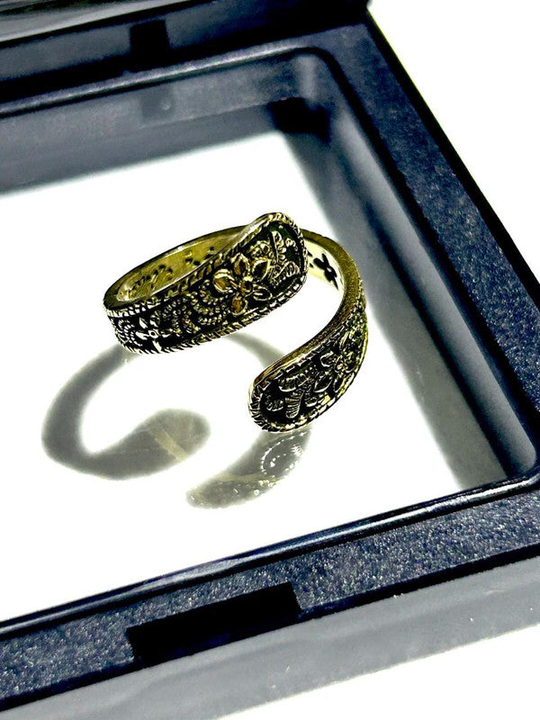 Vintage Indigo Floral Wrap Ring