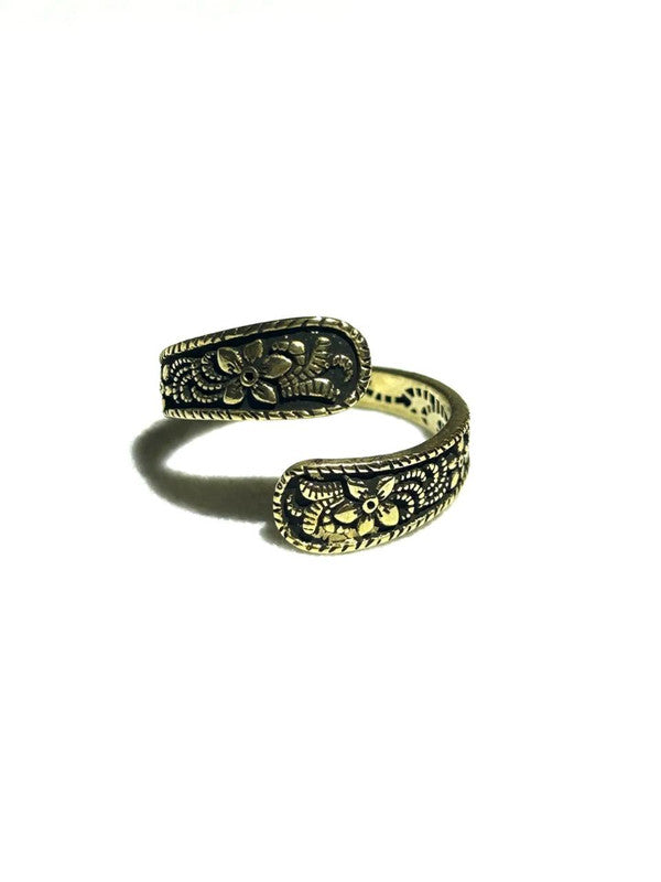 Vintage Indigo Floral Wrap Ring
