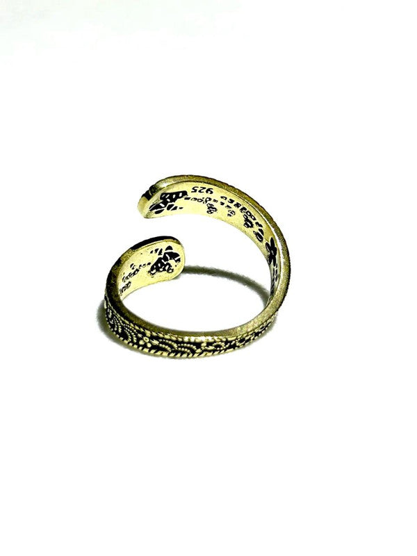 Vintage Indigo Floral Wrap Ring
