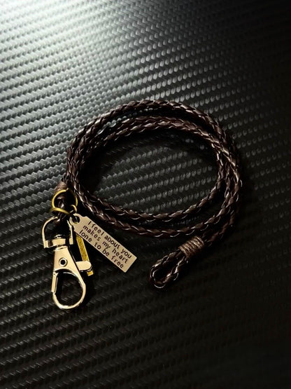 Braided Leather Sentiment Cord