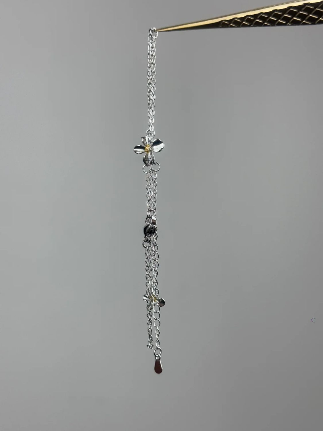 Silver Jasmine Double Chain Bracelet