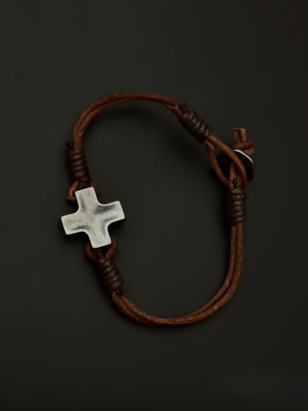 Leather Cross Bracelet
