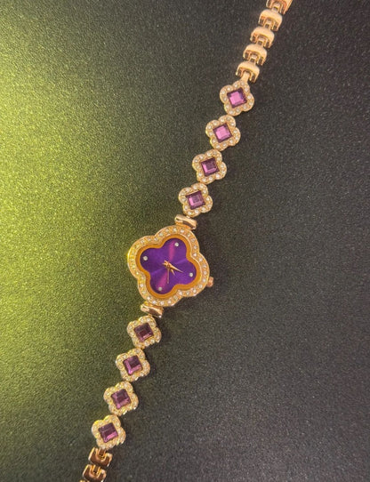 Amethyst Clover Watch Bracelet
