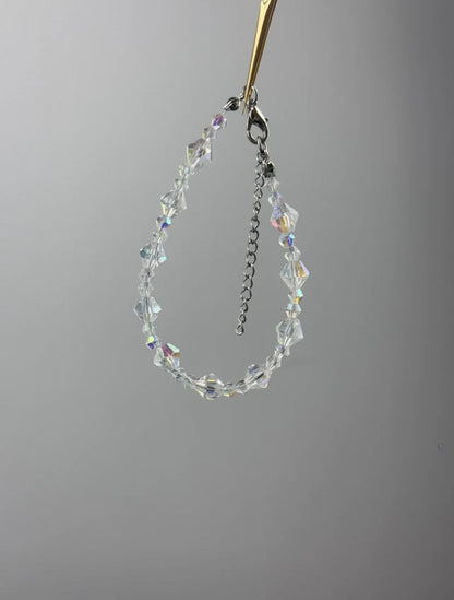 Iridescent Crystal Bead Bracelet