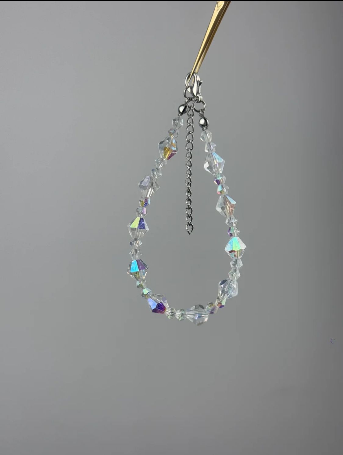 Iridescent Crystal Bead Bracelet