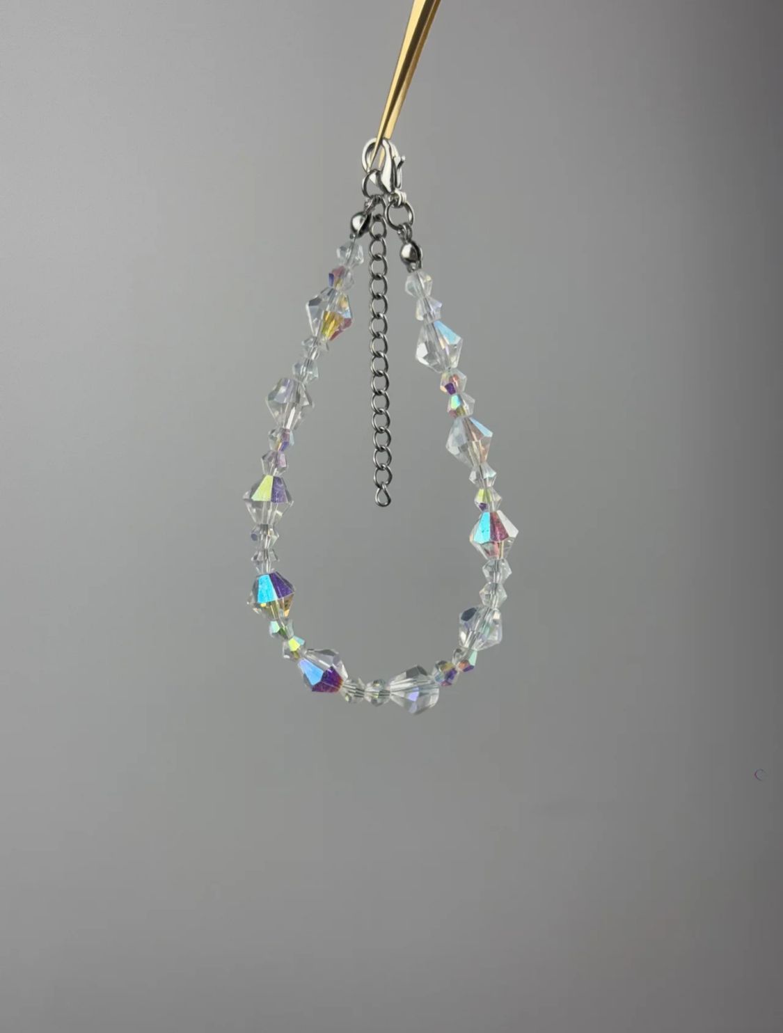 Iridescent Crystal Bead Bracelet