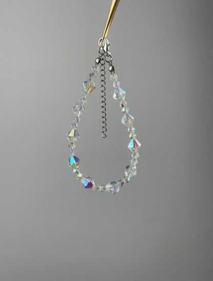 Iridescent Crystal Bead Bracelet