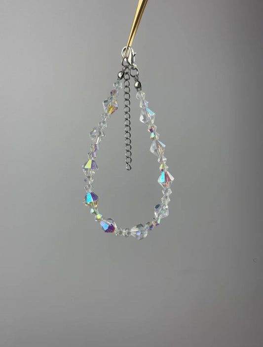 Iridescent Crystal Bead Bracelet